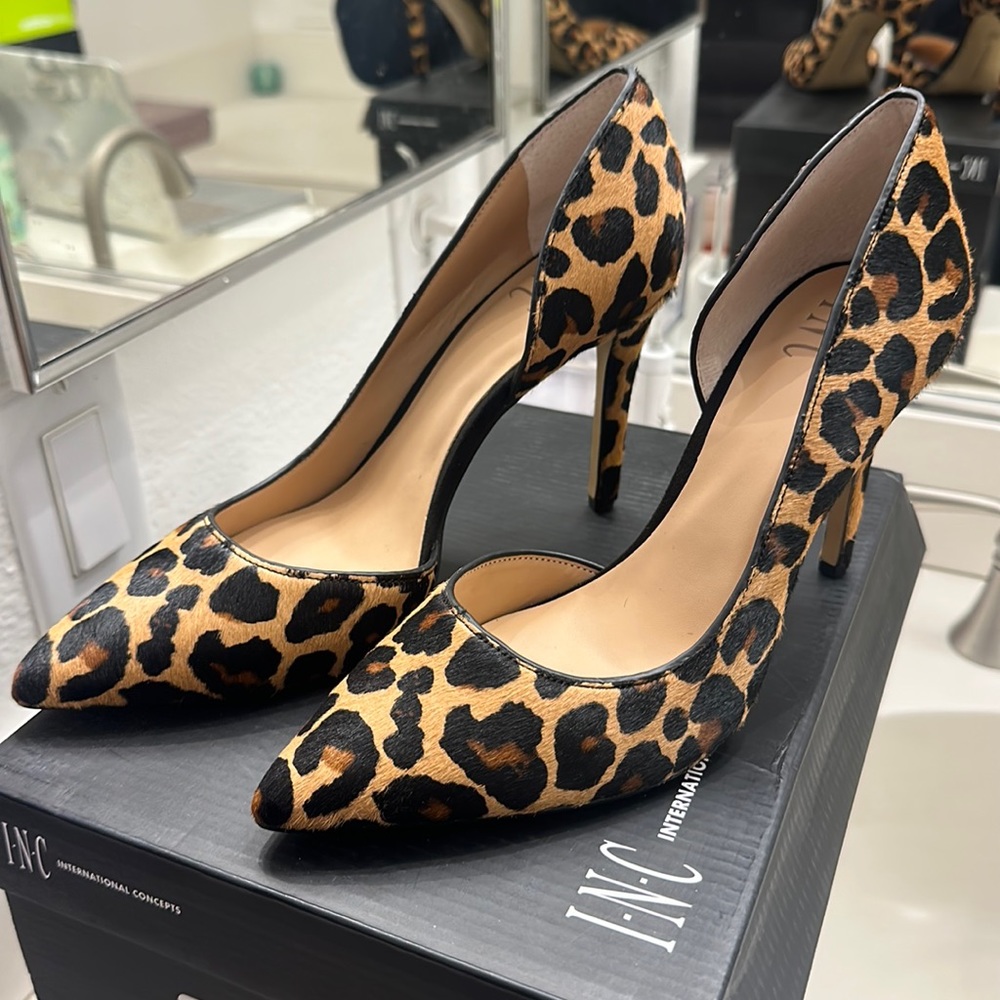 INC anima print d’orsay heels. Never worn.